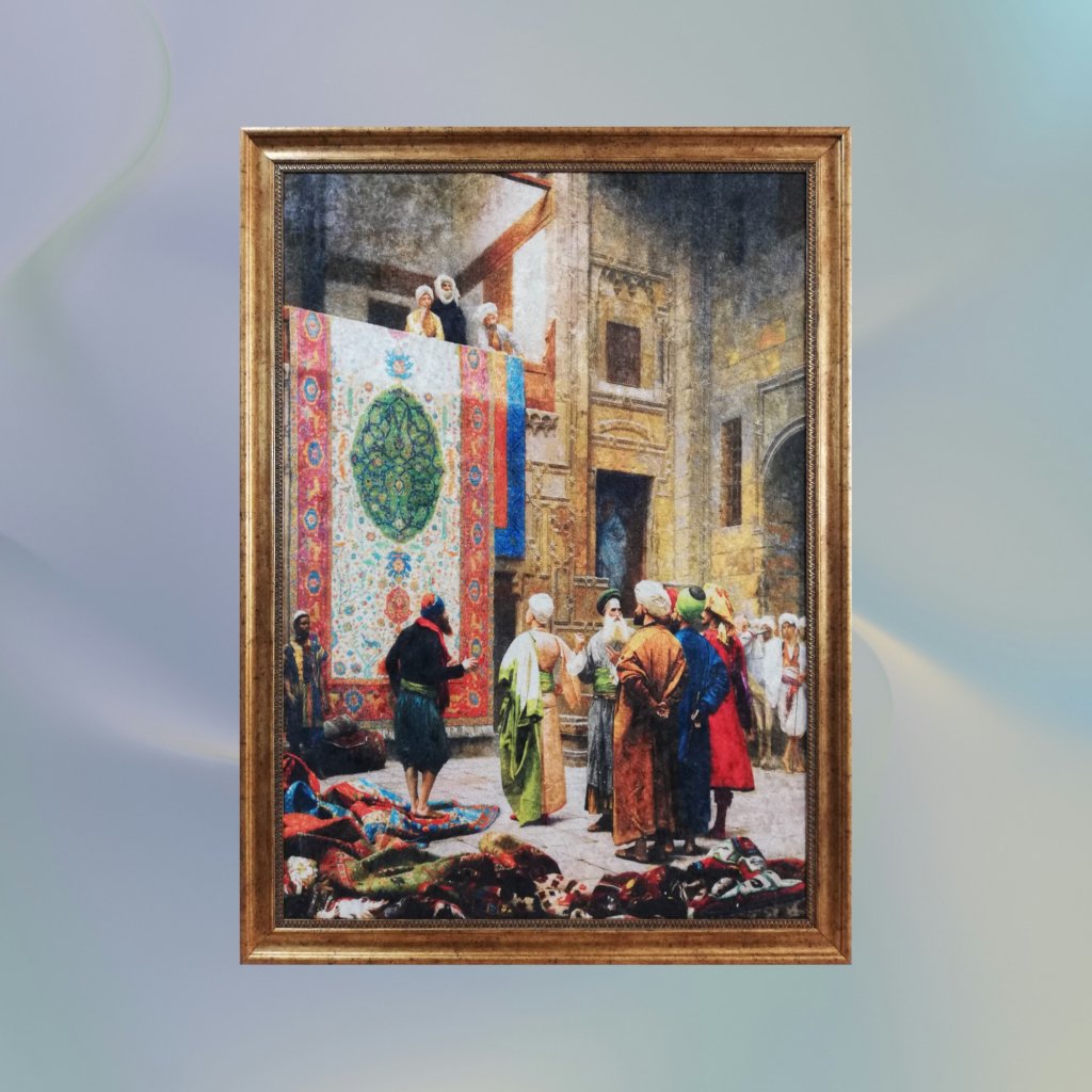 Osmanlı Pazar Tablosu Kadife Dokuma