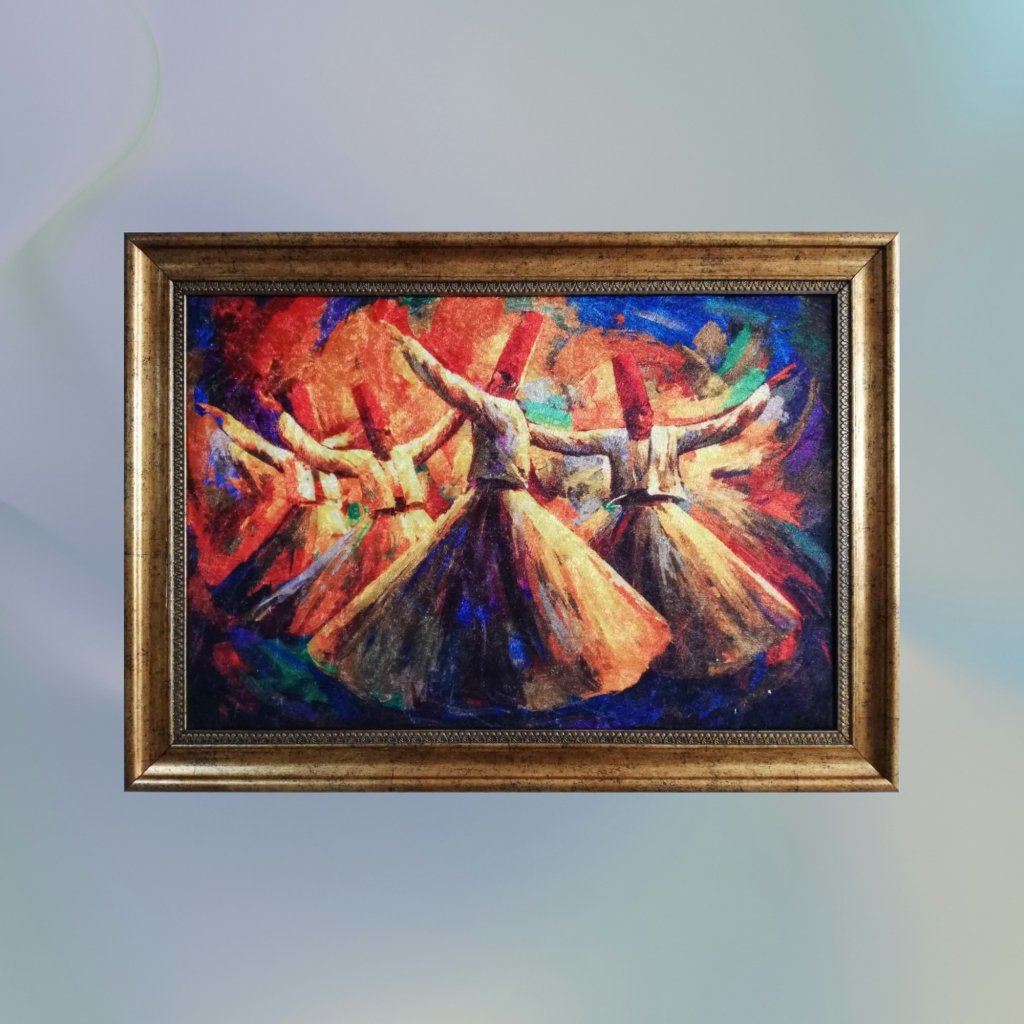 Semazen (Mevlana) Kadife Dokuma Tablo